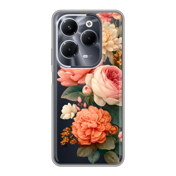 Силиконовый чехол на Infinix Hot 40 Pro с принтом цветы