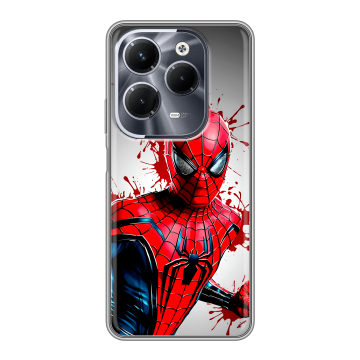 Силиконовый чехол на Infinix Hot 40 Pro с принтом Spiderman Человек паук Силиконовый чехол на Infinix Hot 40 Pro с принтом Spiderman Человек паук