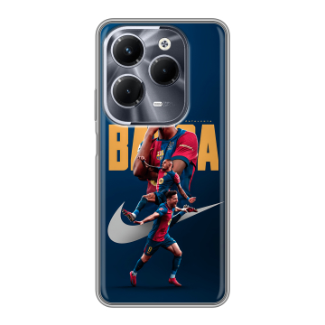 Силиконовый чехол на Infinix Hot 40 Pro с принтом Барселона Barca Yamal Силиконовый чехол на Infinix Hot 40 Pro с принтом Барселона Barca Yamal