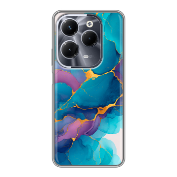 Силиконовый чехол на Infinix Hot 40 Pro с принтом Мрамор блестки