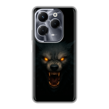 Силиконовый чехол на Infinix Hot 40 Pro с принтом Волк