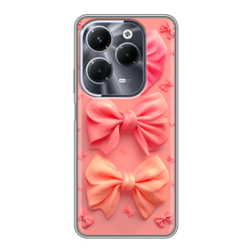 Силиконовый чехол на Infinix Hot 40 Pro с принтом Розовые бантики Силиконовый чехол на Infinix Hot 40 Pro с принтом Розовые бантики