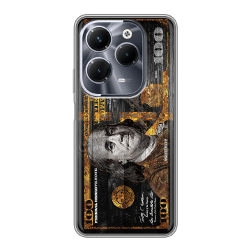 Силиконовый чехол на Infinix Hot 40 Pro с принтом Доллар деньги Силиконовый чехол на Infinix Hot 40 Pro с принтом Доллар деньги