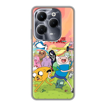 Силиконовый чехол на Infinix Hot 40 Pro с принтом Adventure time Время приключений