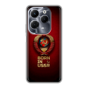 Силиконовый чехол на Infinix Hot 40 Pro с принтом Флаг Герб СССР