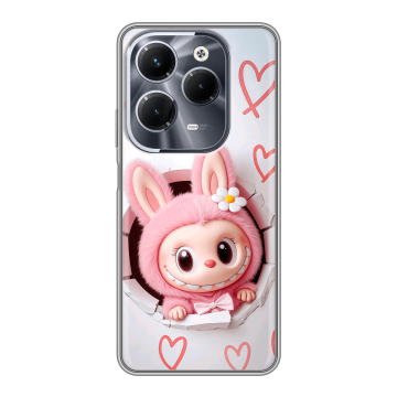 Силиконовый чехол на Infinix Hot 40 Pro с принтом Labubu Лабубу Силиконовый чехол на Infinix Hot 40 Pro с принтом Labubu Лабубу