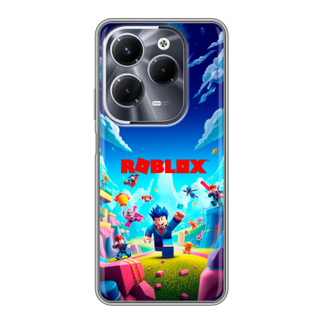 Силиконовый чехол на Infinix Hot 40 Pro с принтом Roblox Роблокс Силиконовый чехол на Infinix Hot 40 Pro с принтом Roblox Роблокс