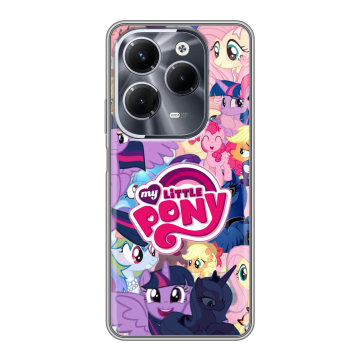 Силиконовый чехол на Infinix Hot 40 Pro с принтом My little pony Дружба чудо