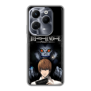 Силиконовый чехол на Infinix Hot 40 Pro с принтом Death note Тетрадь смерти