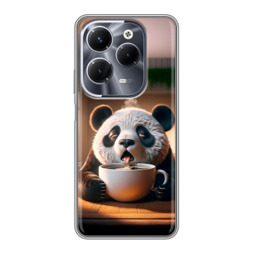 Силиконовый чехол на Infinix Hot 40 Pro с принтом смешная панда Силиконовый чехол на Infinix Hot 40 Pro с принтом смешная панда