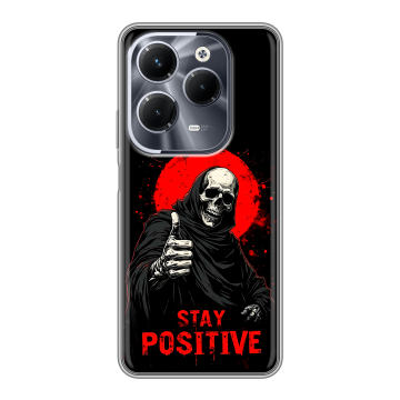 Силиконовый чехол на Infinix Hot 40 Pro с принтом смешной скелет