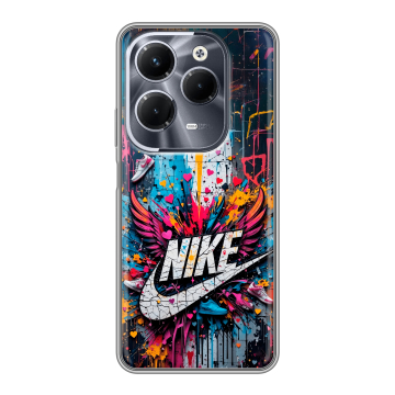Силиконовый чехол на Infinix Hot 40 Pro с принтом Nike Найк Силиконовый чехол на Infinix Hot 40 Pro с принтом Nike Найк