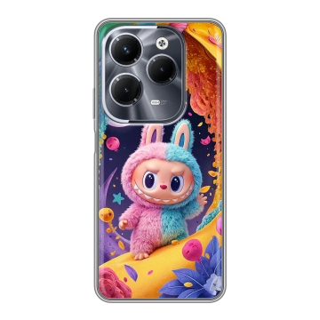 Силиконовый чехол на Infinix Hot 40 Pro с принтом Labubu Лабубу Силиконовый чехол на Infinix Hot 40 Pro с принтом Labubu Лабубу