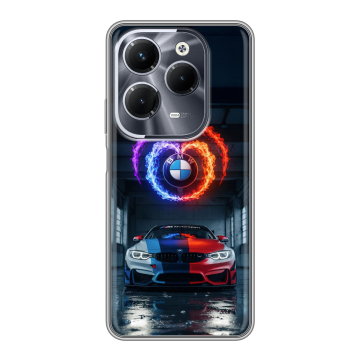 Силиконовый чехол на Infinix Hot 40 Pro с принтом BMW БМВ Силиконовый чехол на Infinix Hot 40 Pro с принтом BMW БМВ