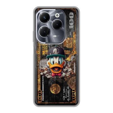 Силиконовый чехол на Infinix Hot 40 Pro с принтом Дональд Дак Доллар Силиконовый чехол на Infinix Hot 40 Pro с принтом Дональд Дак Доллар