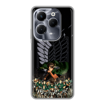 Силиконовый чехол на Infinix Hot 40 Pro с принтом Атака титанов Силиконовый чехол на Infinix Hot 40 Pro с принтом Атака титанов