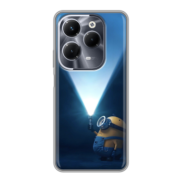 Силиконовый чехол на Infinix Hot 40 Pro с принтом Миньоны Силиконовый чехол на Infinix Hot 40 Pro с принтом Миньоны