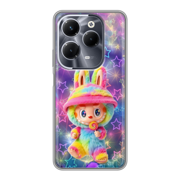 Силиконовый чехол на Infinix Hot 40 Pro с принтом Labubu Лабубу Силиконовый чехол на Infinix Hot 40 Pro с принтом Labubu Лабубу