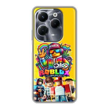 Силиконовый чехол на Infinix Hot 40 Pro с принтом Roblox Роблокс Силиконовый чехол на Infinix Hot 40 Pro с принтом Roblox Роблокс