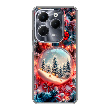 Силиконовый чехол на Infinix Hot 40 Pro с принтом Новый год