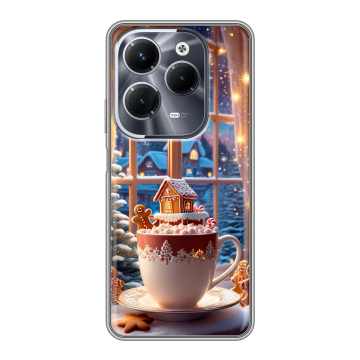 Силиконовый чехол на Infinix Hot 40 Pro с принтом Новый год