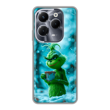 Силиконовый чехол на Infinix Hot 40 Pro с принтом Новый год гринч