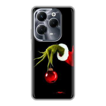 Силиконовый чехол на Infinix Hot 40 Pro с принтом Новый год Гринч