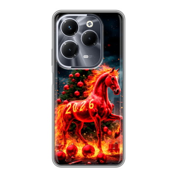 Силиконовый чехол на Infinix Hot 40 Pro с принтом Новый год