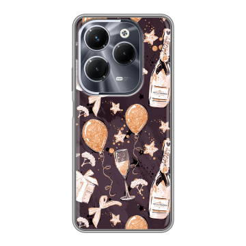 Силиконовый чехол на Infinix Hot 40 Pro с принтом Новый год