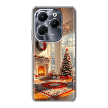 Силиконовый чехол на Infinix Hot 40 Pro с принтом Новый год