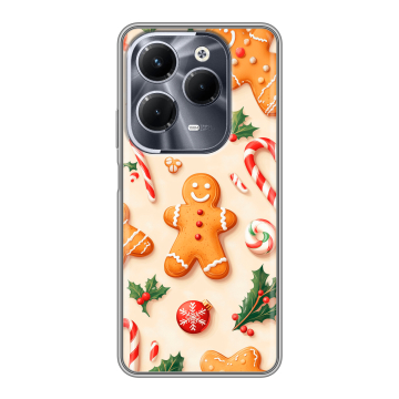 Силиконовый чехол на Infinix Hot 40 Pro с принтом Новый год