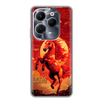 Силиконовый чехол на Infinix Hot 40 Pro с принтом Новый год