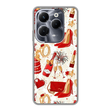 Силиконовый чехол на Infinix Hot 40 Pro с принтом Новый год