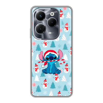 Силиконовый чехол на Infinix Hot 40 Pro с принтом Стич Новый год Силиконовый чехол на Infinix Hot 40 Pro с принтом Стич Новый год