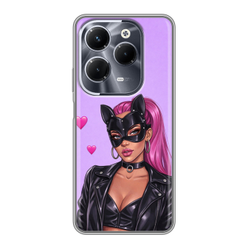 Силиконовый чехол на Infinix Hot 40 Pro с принтом женский