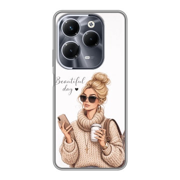 Силиконовый чехол на Infinix Hot 40 Pro с принтом женский Силиконовый чехол на Infinix Hot 40 Pro с принтом женский