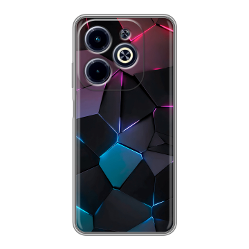 Силиконовый чехол на Infinix Hot 40i с принтом Геометрия неона Силиконовый чехол на Infinix Hot 40i с принтом Геометрия неона