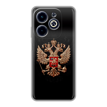 Силиконовый чехол на Infinix Hot 40i с принтом Герб России Силиконовый чехол на Infinix Hot 40i с принтом Герб России