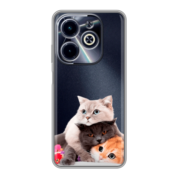 Силиконовый чехол на Infinix Hot 40i с принтом Кошки