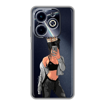 Силиконовый чехол на Infinix Hot 40i с принтом Женские принты
