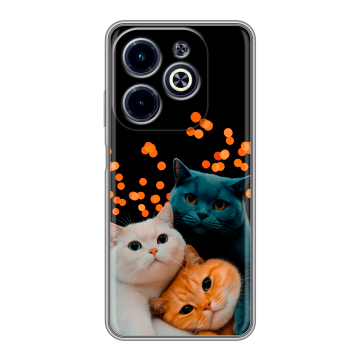 Силиконовый чехол на Infinix Hot 40i с принтом Кошки Силиконовый чехол на Infinix Hot 40i с принтом Кошки