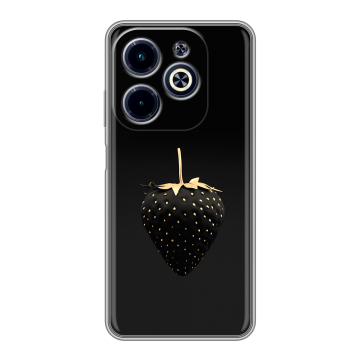 Силиконовый чехол на Infinix Hot 40i с принтом Черная клубника