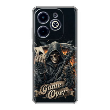 Силиконовый чехол на Infinix Hot 40i с принтом Скелет карты Силиконовый чехол на Infinix Hot 40i с принтом Скелет карты