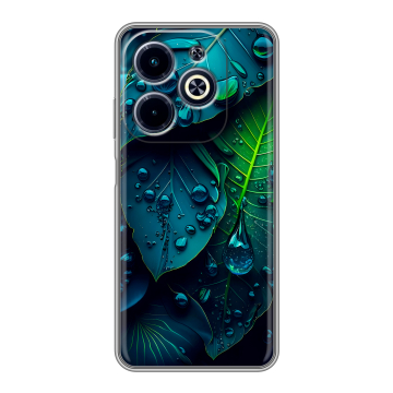 Силиконовый чехол на Infinix Hot 40i с принтом Листья