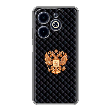 Силиконовый чехол на Infinix Hot 40i с принтом Герб России принт