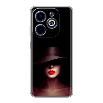 Силиконовый чехол на Infinix Hot 40i с принтом Девушка в шляпе