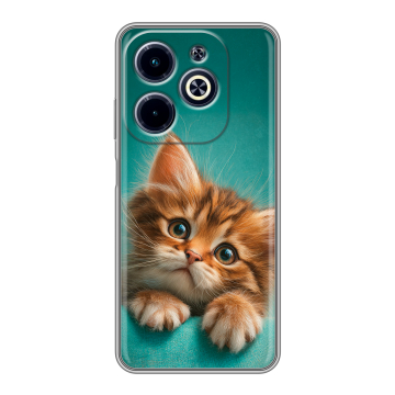Силиконовый чехол на Infinix Hot 40i с принтом котенок