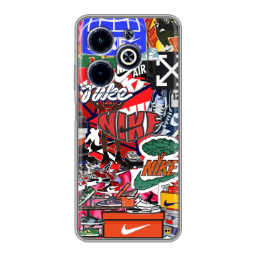 Силиконовый чехол на Infinix Hot 40i с принтом Найк Nike яркий