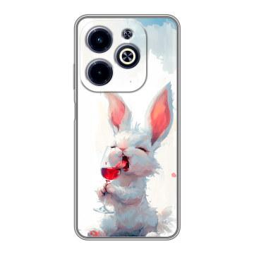 Силиконовый чехол на Infinix Hot 40i с принтом кролик зайчик