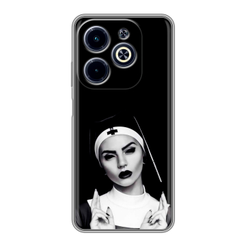 Силиконовый чехол на Infinix Hot 40i с принтом монашка
